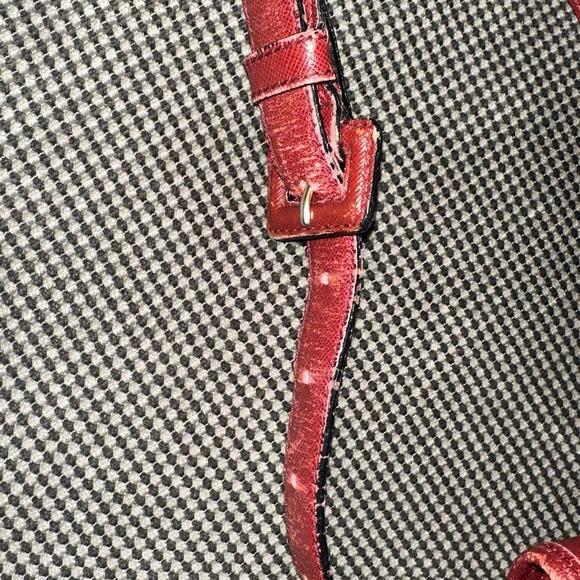 Prada Milano Buckle Flap Red Leather Mini Belt Bag Vintage - Picture 5 of 7